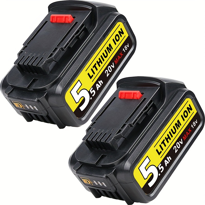 

2packs 20v 5.5ah Li-ion Replacement Battery For Dcb200 Dcb205 Dcv580 Dcb204 Dcb180 Dcb203 Dcd740 Dcd780 Dcd785c2 Dcb181 Cordless Tools