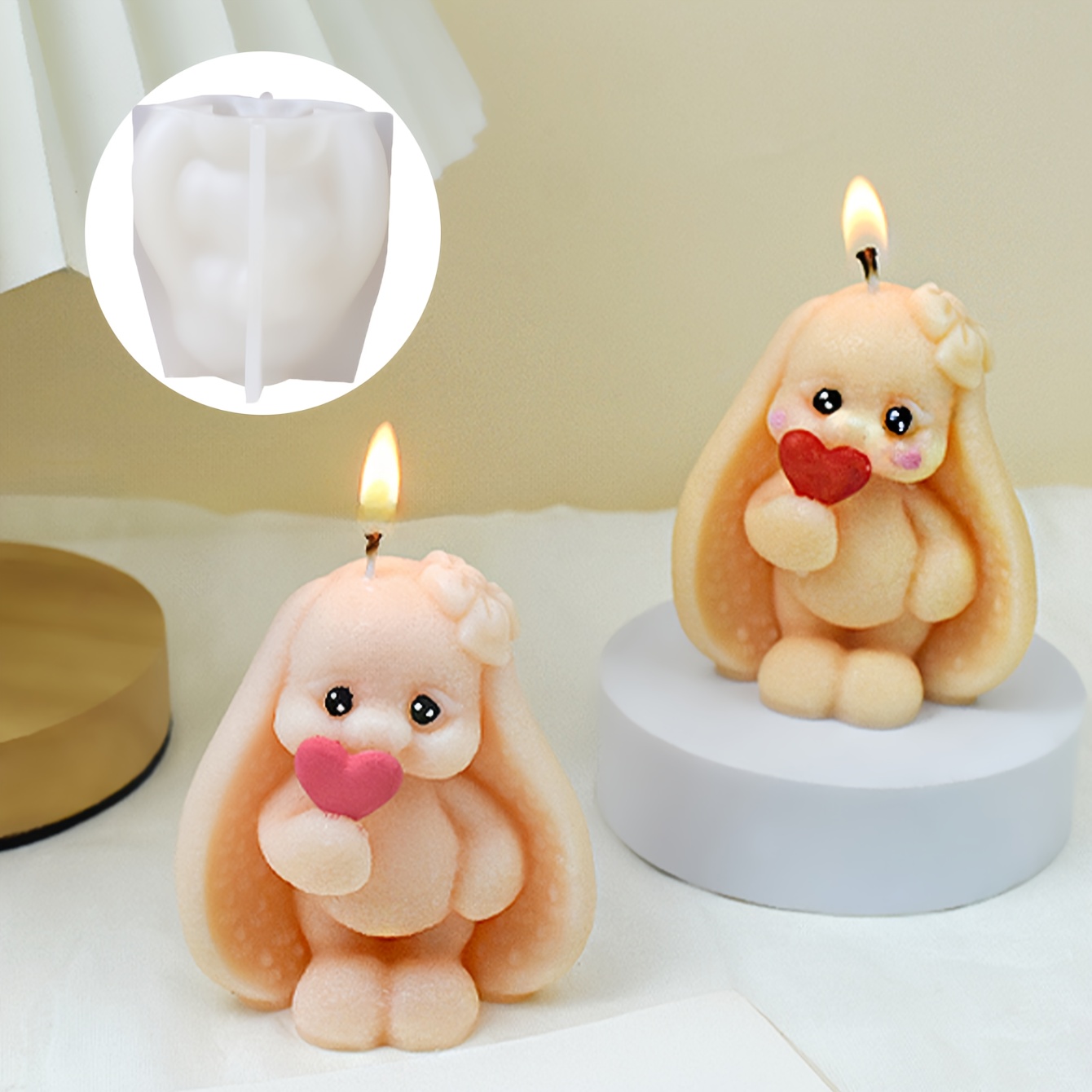 

Diy 3d Cute Heart Hug Girl Silicone Mold For Candles And Resin Crafts - Soy Wax & Home Decor Gift