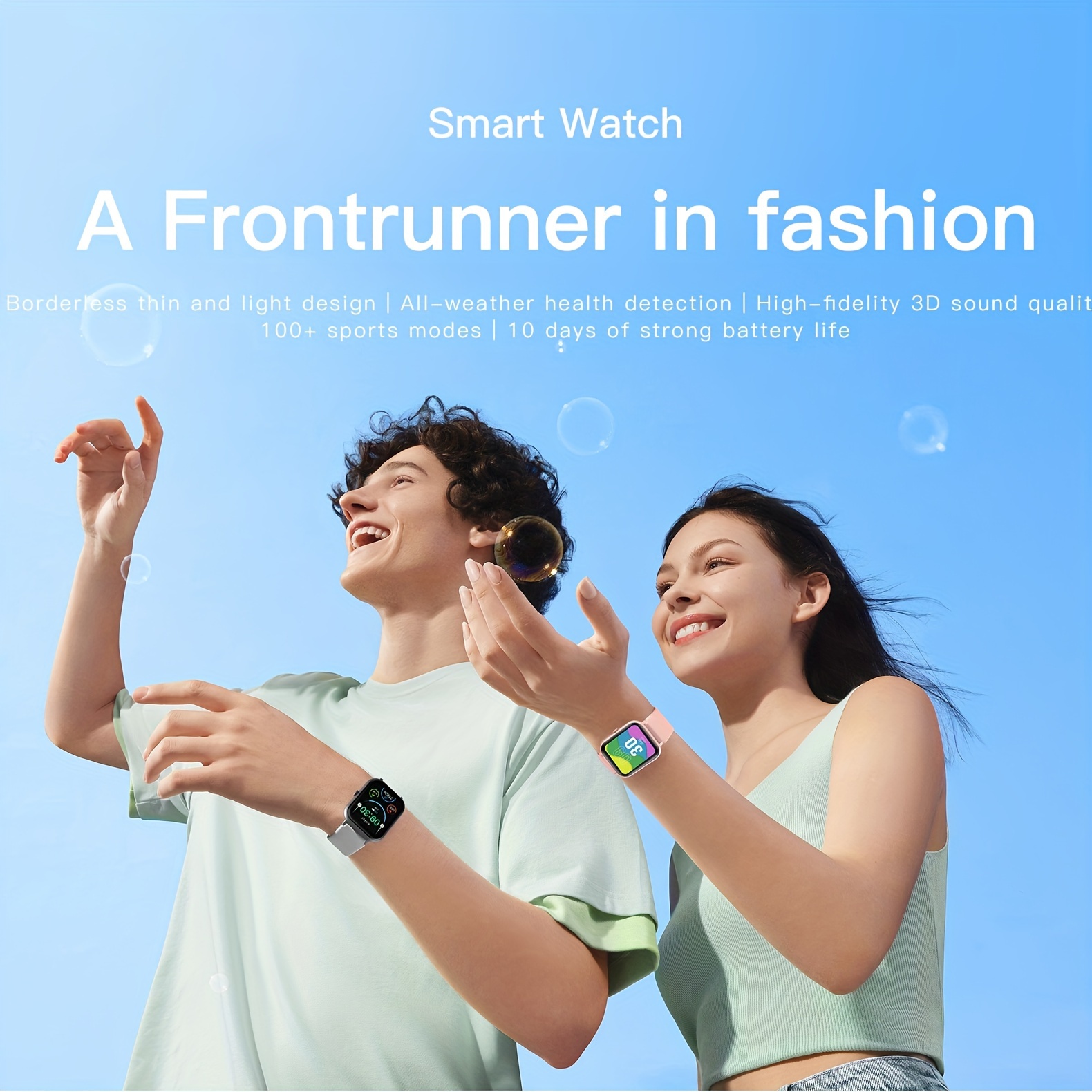 Smartwatch With 4.65cm Full Touch Screen, Text & Call Functions, 100+ Sports Modes, Pedometer, Calorie Counter, Compatible With Android & IOS
