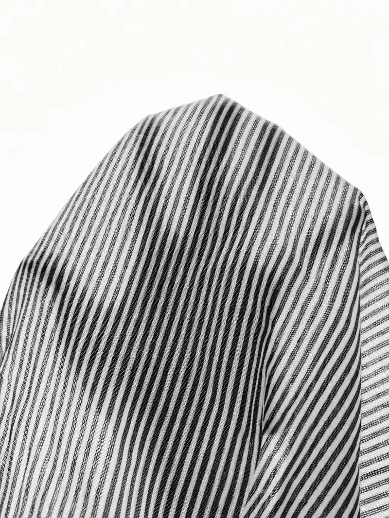 κομψό ριγέ φόρεμα πουκάμισο με κοντά μανίκια a-line για γυναίκες, υψηλή μέση με κουμπιά, καθημερινό καλοκαιρινό φόρεμα γραφείου σε ανοιχτό παστέλ, άνετο πολυεστγ πουκάμισο, καθημερινό φόρεμα πουκάμισο, υψηλή μέση, φόρεμα γραφείου, κομψό στυλ, τγ