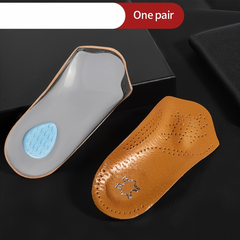 Image of 1 Pair Arch Support Insoles Yellow Arch Half Insoles For Men And Women Invisible Non-slip Thickened Shock-absorbing Insoles
