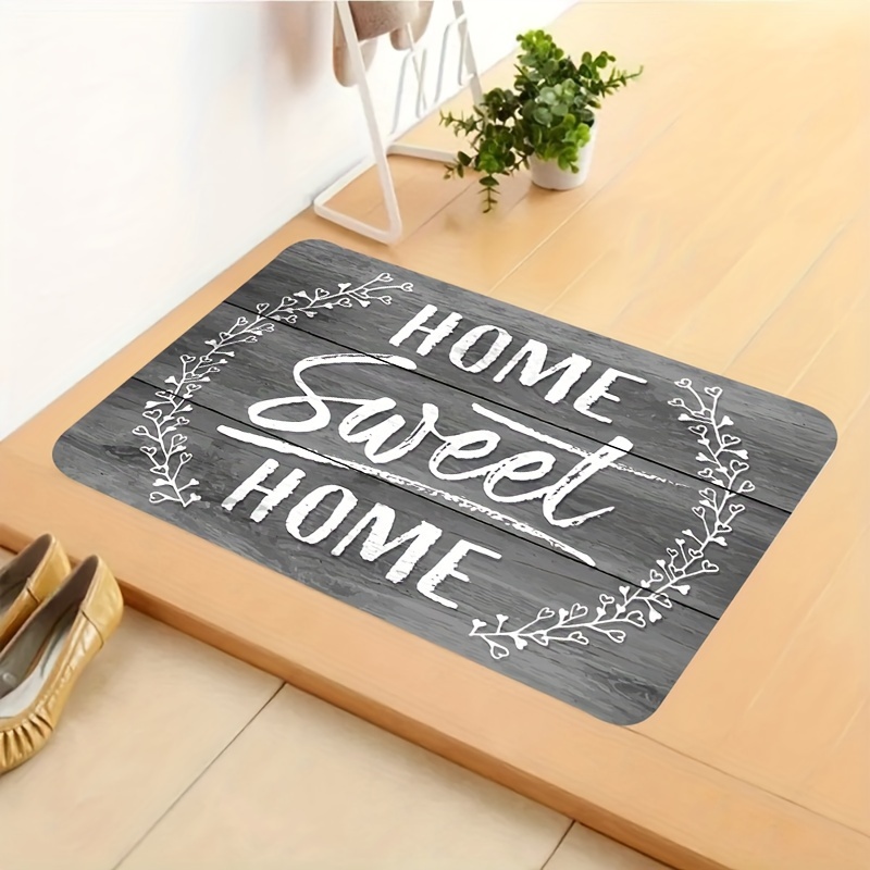 1pc   letter print door mat   non slip polyester area rug washable rectangular floor mat for front door living room bedroom low pile machine made home decor details 5