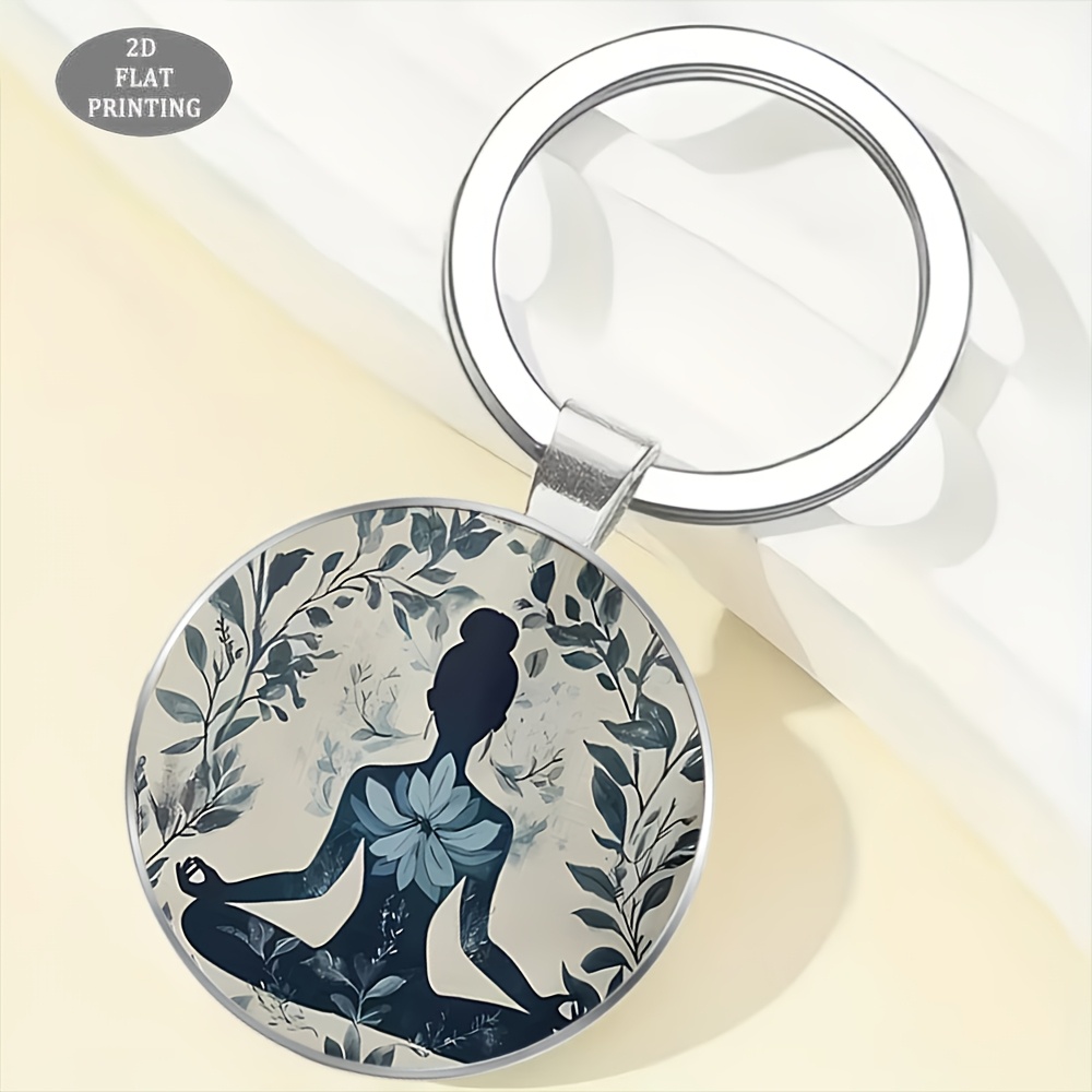 2D Flat Lotus Keychain Gift for Her/Him