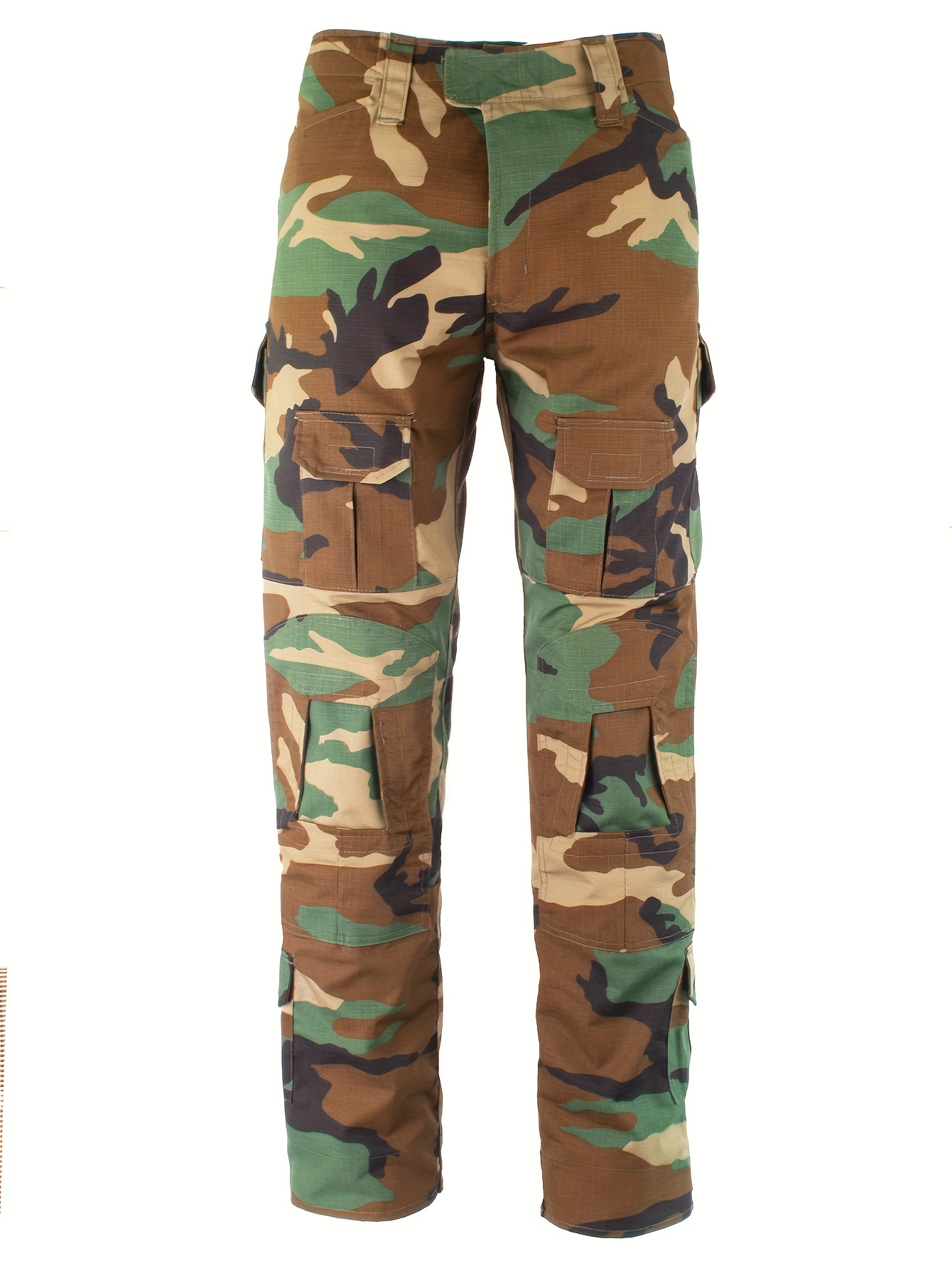 Camouflage Men's Outdoor Sports Tactical Pants with Multi-Pocket and Knee Design, Suitable for Hiking, Hunting, Climbing, Camping, Fishing,Temu