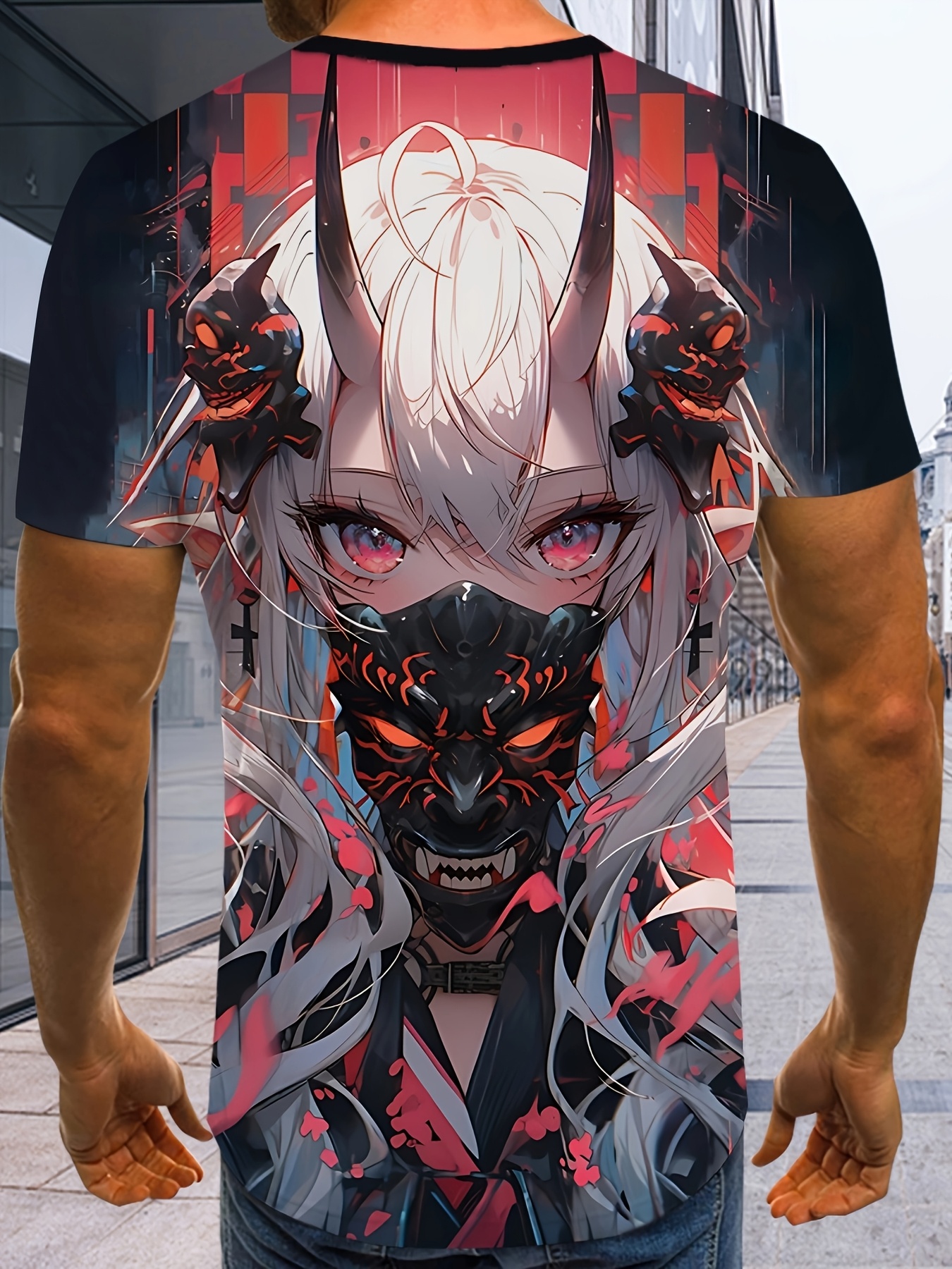 Men Anime Inspired 3D Print T-Shirt