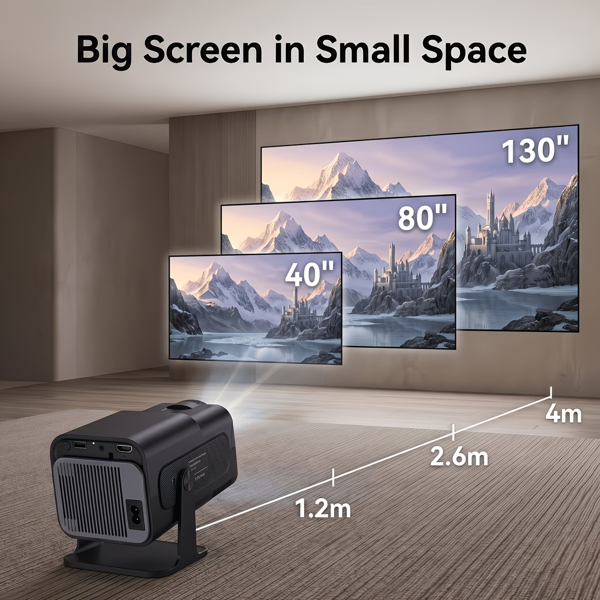 Portable Wireless Smart Mini Projector with Android 11.0