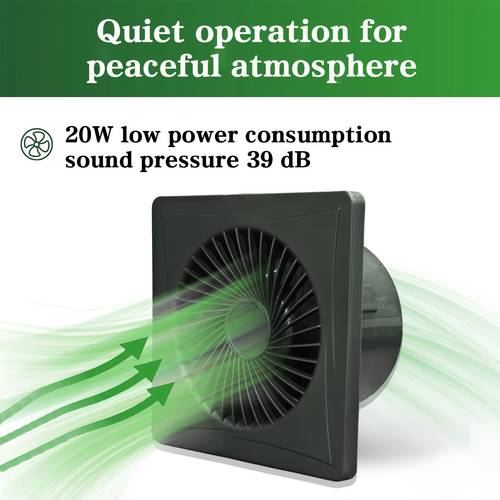 item picture 6 inch exhaust fan silent ventilation fan strong airflow ventilation fan exhaust fan energy saving small fan suitable for kitchen window wall or glass installation suitable for shower room office garage bathroom white