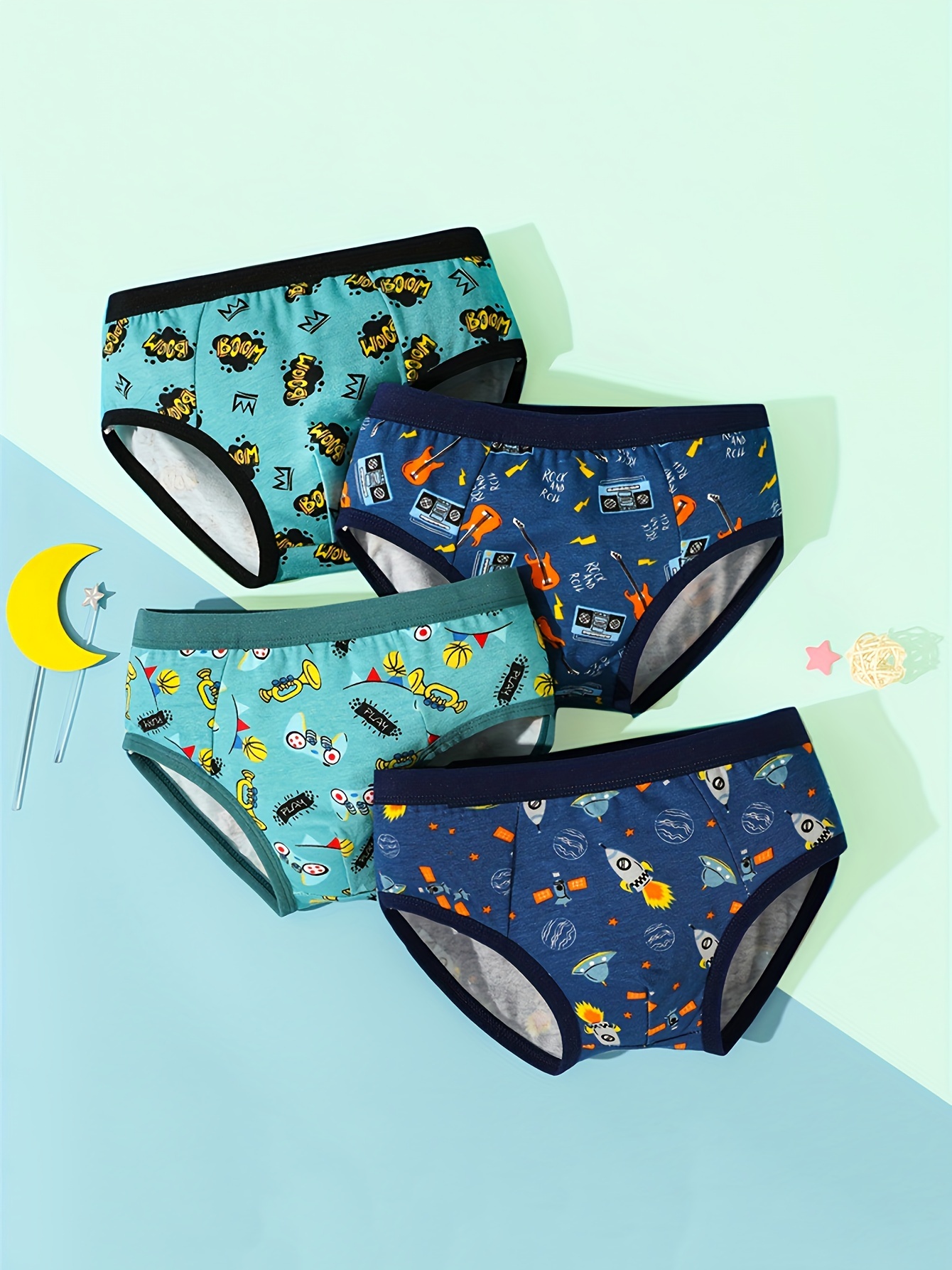 5pcs/set Cute 3d Bear Patterned Girls' Triangle Underwear Set