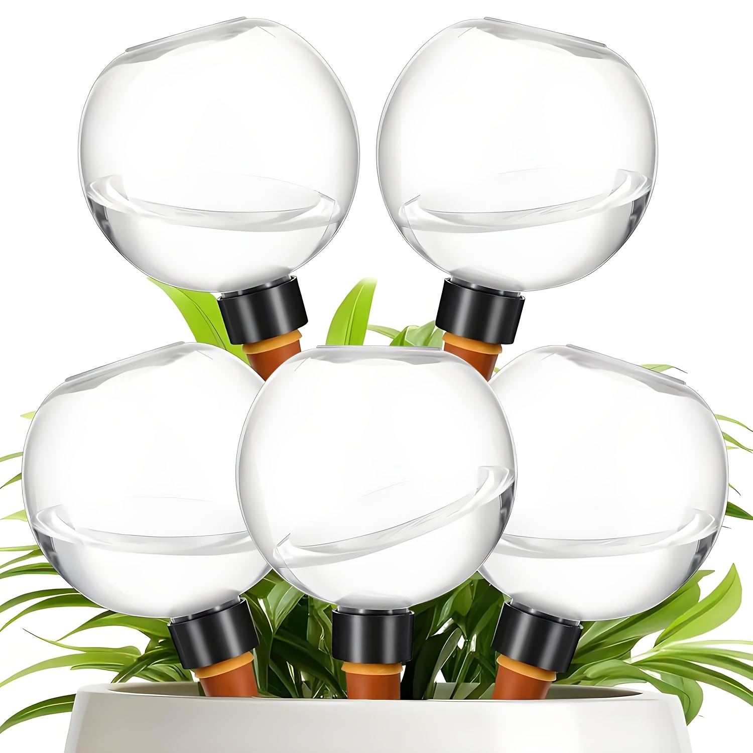 TEMU Ensemble de 5 boules d'arrosage automatique avec une grande de 500 millilitres, parfaites pour les plantes d'intérieur, de balcon et de jardin.