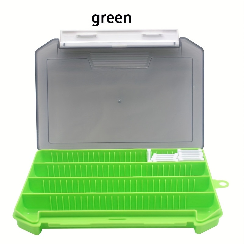 Image of Single-layer 4-compartment Fishing Tackle Box Suitable For Fishing & Outdoor Use - Compact Multi-compartment With Lures, Hooks, Sinkers, Swivels, Split Rings & Weighted Lines Storage