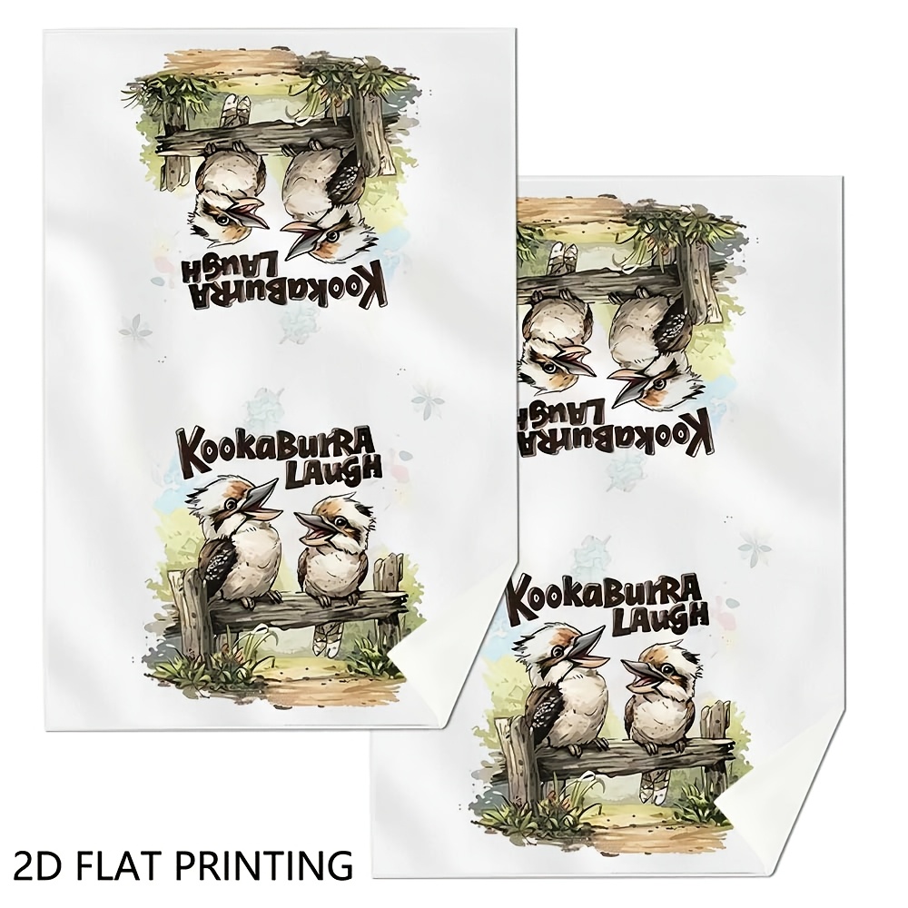 TEMU 2pcs Laughing Bird Dish Towels - Farmhouse Kitchen Towel Set With Suitable For Kitchen & Dining, Absorbent Cloths, Hand Washable Tea Towels For