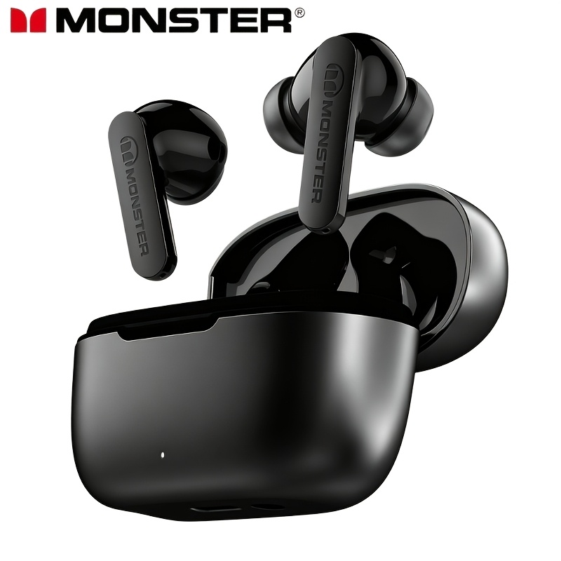 TEMU Monster Wireless Earphones Wireless 5.3, Noise Cancelling Mic For Clear Calls, Hifi Sound, Extended Battery, Usb-c Charging Case, Touch Control,
