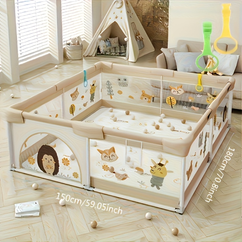 Playpen, Little Hedgehog Baby Playpen, Baby Playpen with Gate Indoor And Outdoor Children's Activity Center with Non-Slip Base