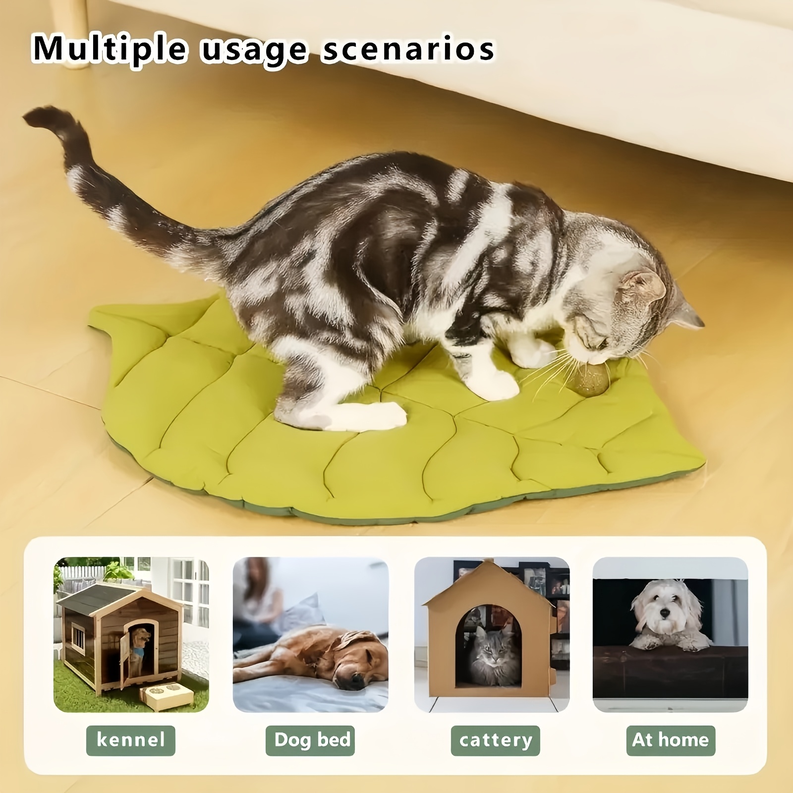 1 comfortable leaf shaped pet mat providing a comfortable and   for   or dog polyester material washable pet bed soft non slip sleeping mat suitable for small pets Product details 0