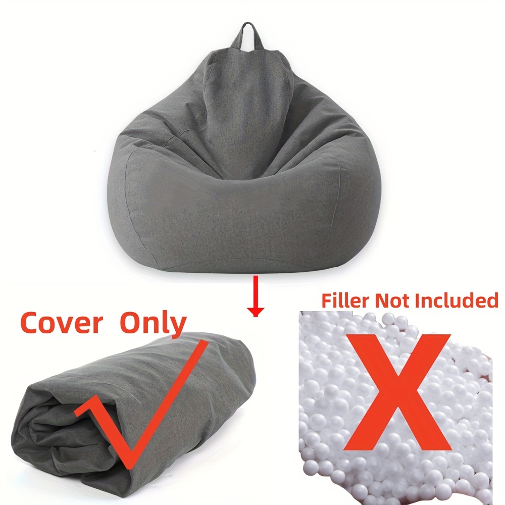 Premium Cotton Linen Bean Bag Cover Soft Durable Furniture Temu