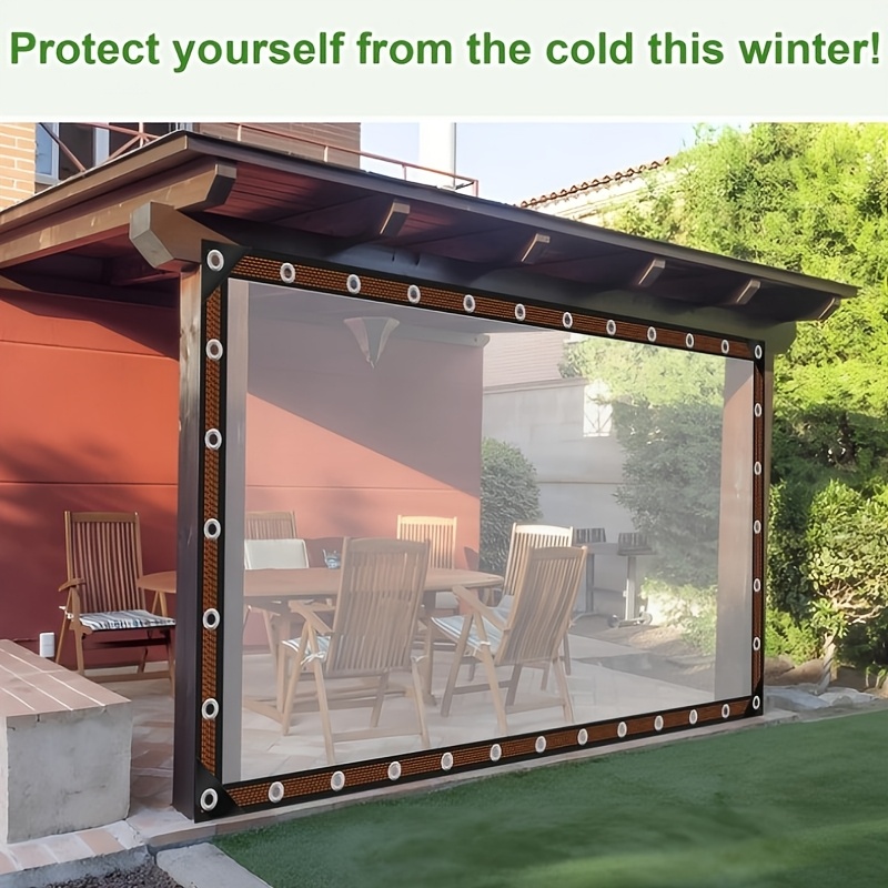 Transparent Pvc Waterproof Cloth, Transparent Top Cover, Seasonal Outdoor Perforated Curtains For , , , , And Country Styles