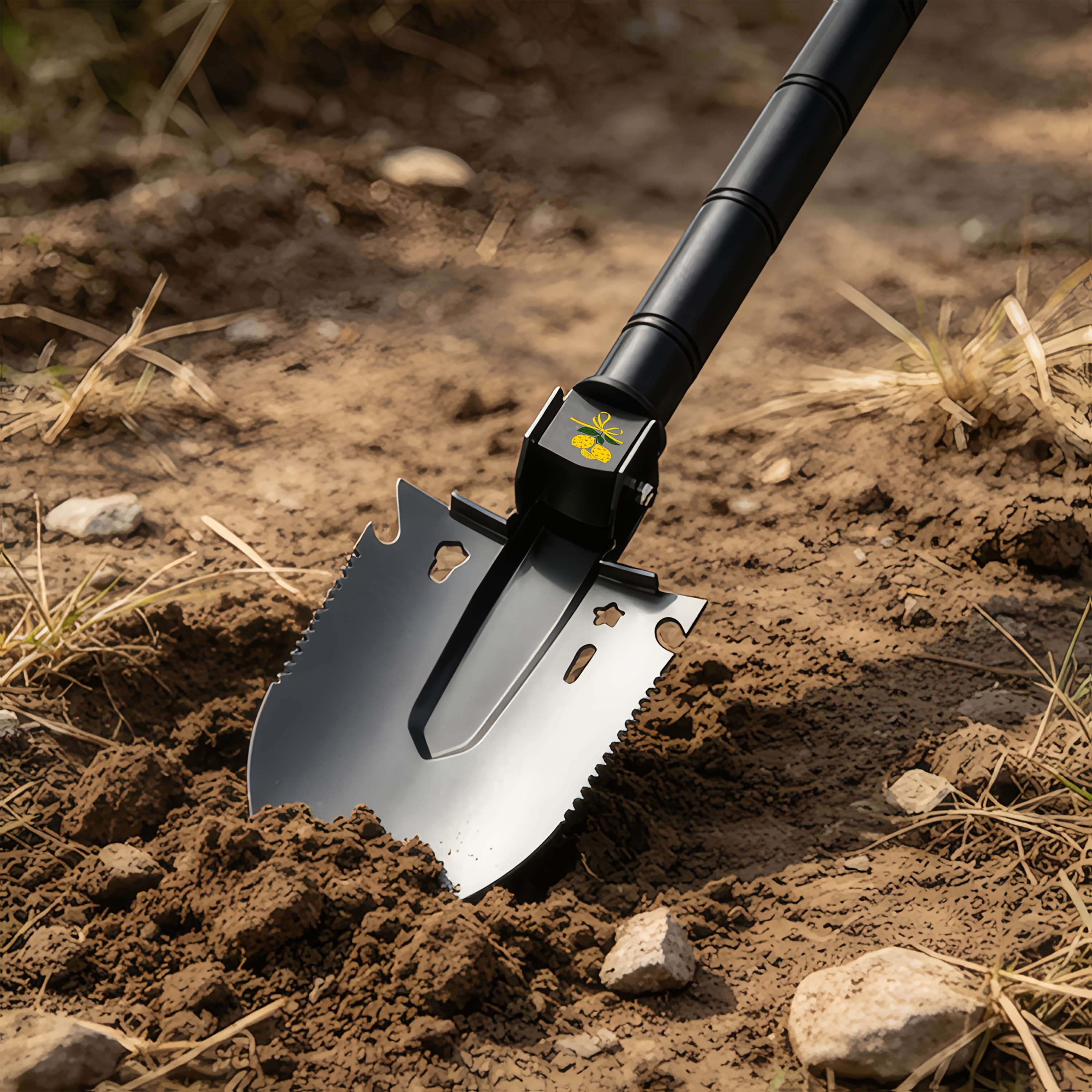 Lemon Pattern Multi-Functional Shovel for Camping & Gardening