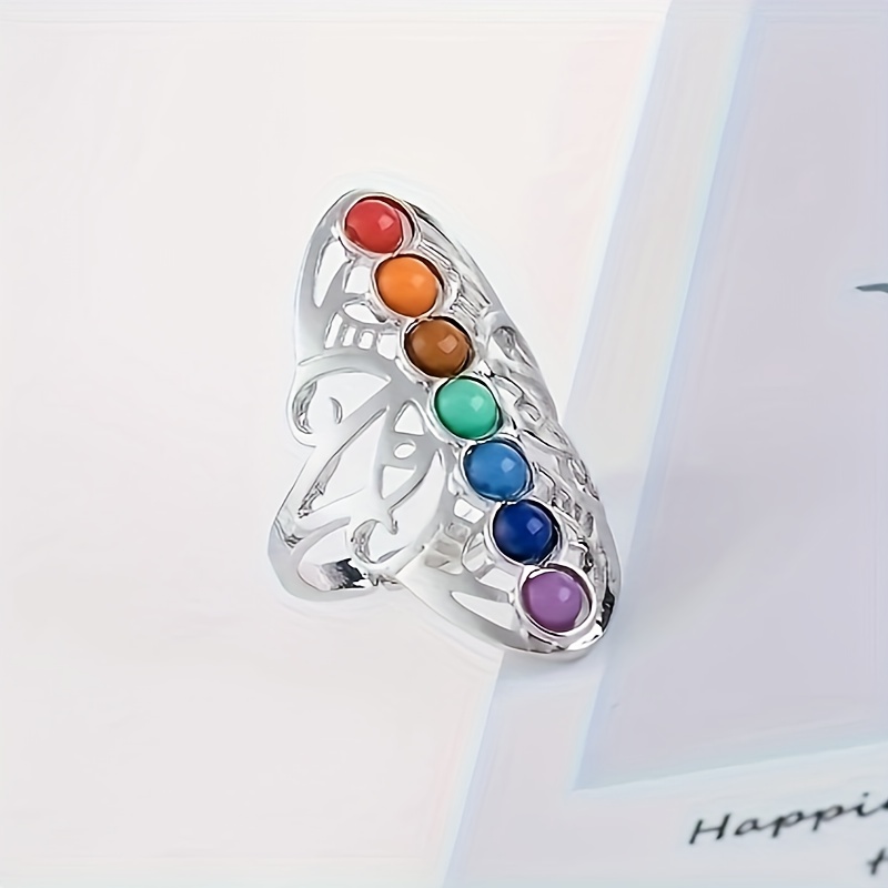 Multicolor Seven Chakra Gemstone Ring
