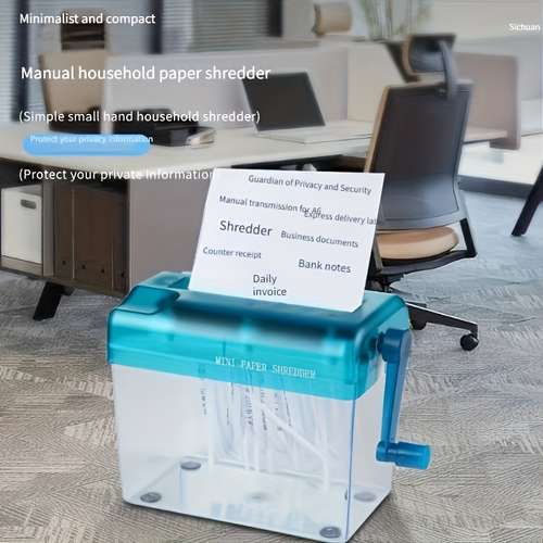 Shredder Manual Mini Manual Shredder - Portable Hand Crank Paper Shredder For Documents & Cards Marine Chartplotter