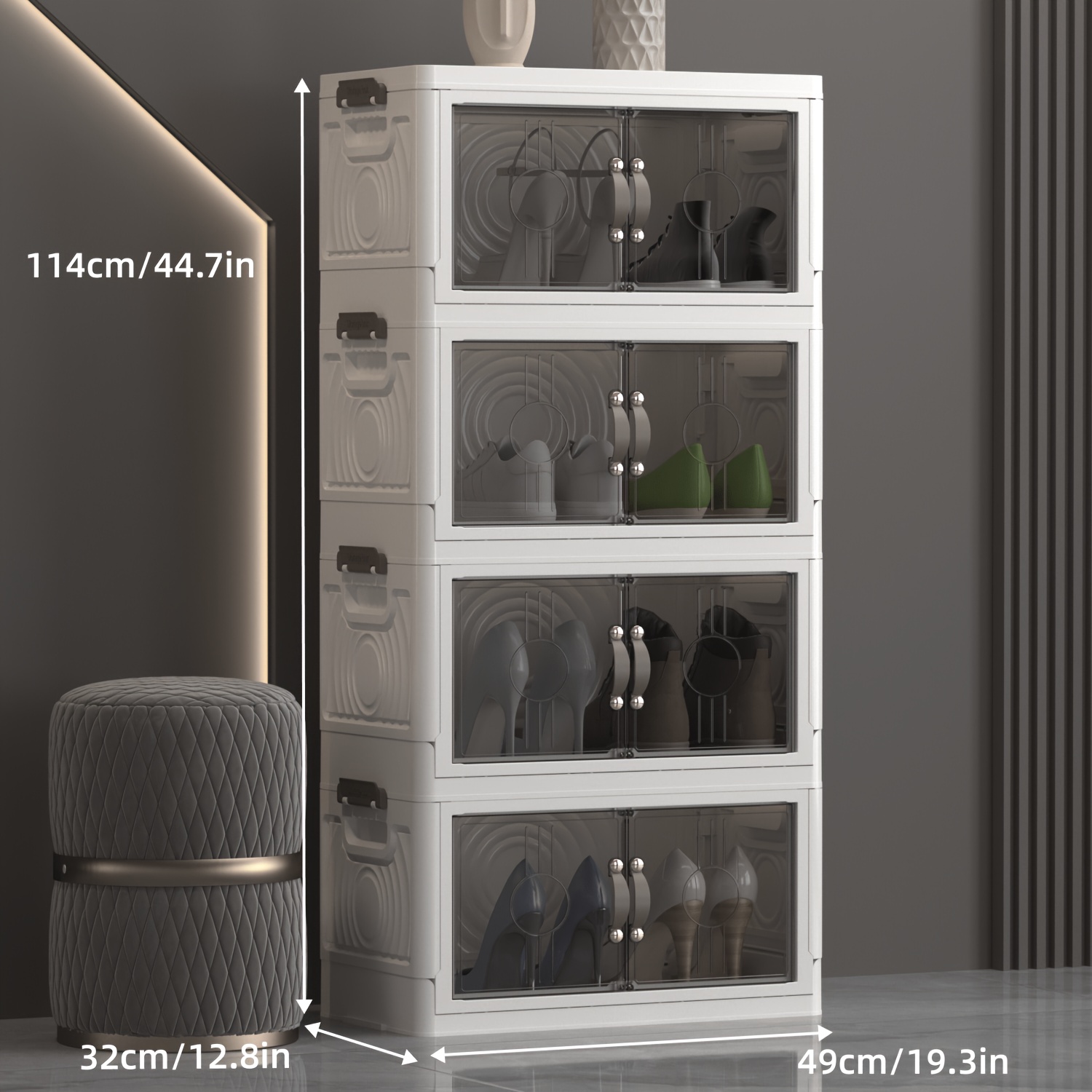 2/3/4/5 Layers Are Optional - Foldable Lidded Storage Box, Large Capacity Portable Lidded Storage And Storage Box, Suitable For Home, Bathroom And Kitchen - Durable Plastic Material