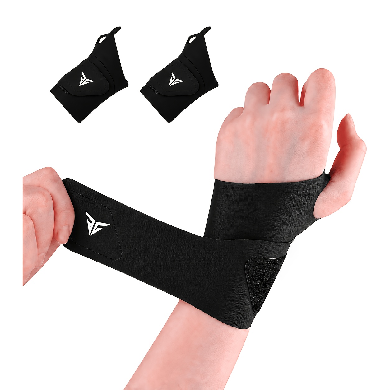 TEMU Gryndvok 2-pack Soft Wrist Supports, Adjustable Wrist Brace, Suitable For Sprains, Fitness, Weightlifting, Wrist Compression Band, Wearable