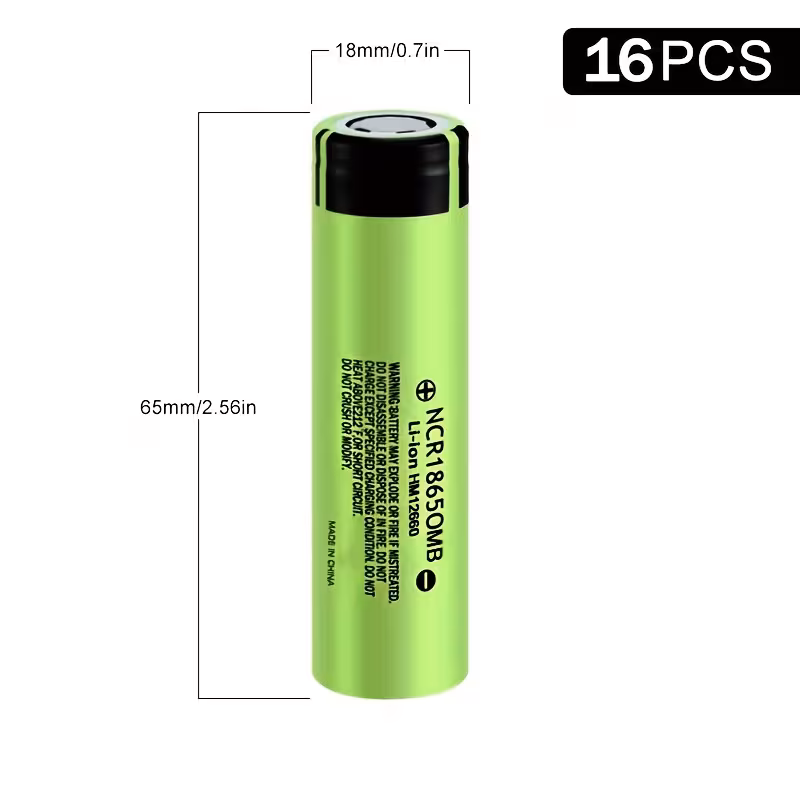 juego de 16 baterías de litio 18650 genuinas con una capacidad de 3500mah, diseño de , baterías recargables de 3.6v adecuadas para ventiladores, linternas y herramientas eléctricas Detalles del producto 1