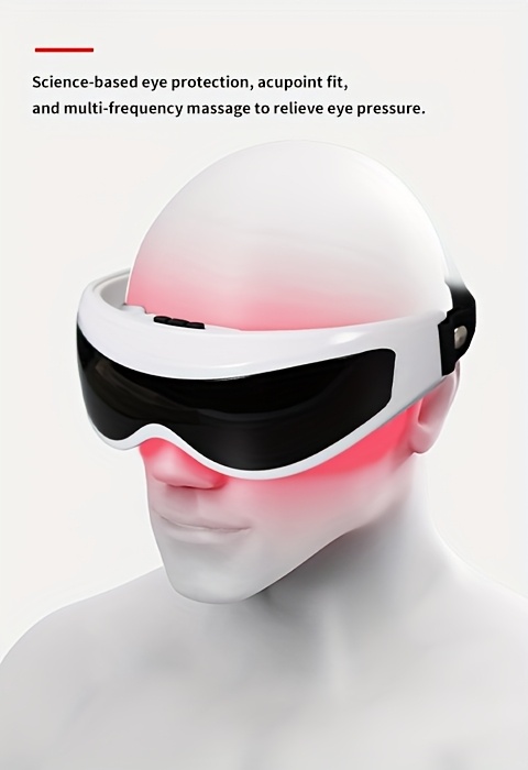 New Portable Electric Eye Massager for Home Use, Vibrating Eye Care Device, Eye Massage Mask - White - 1pc