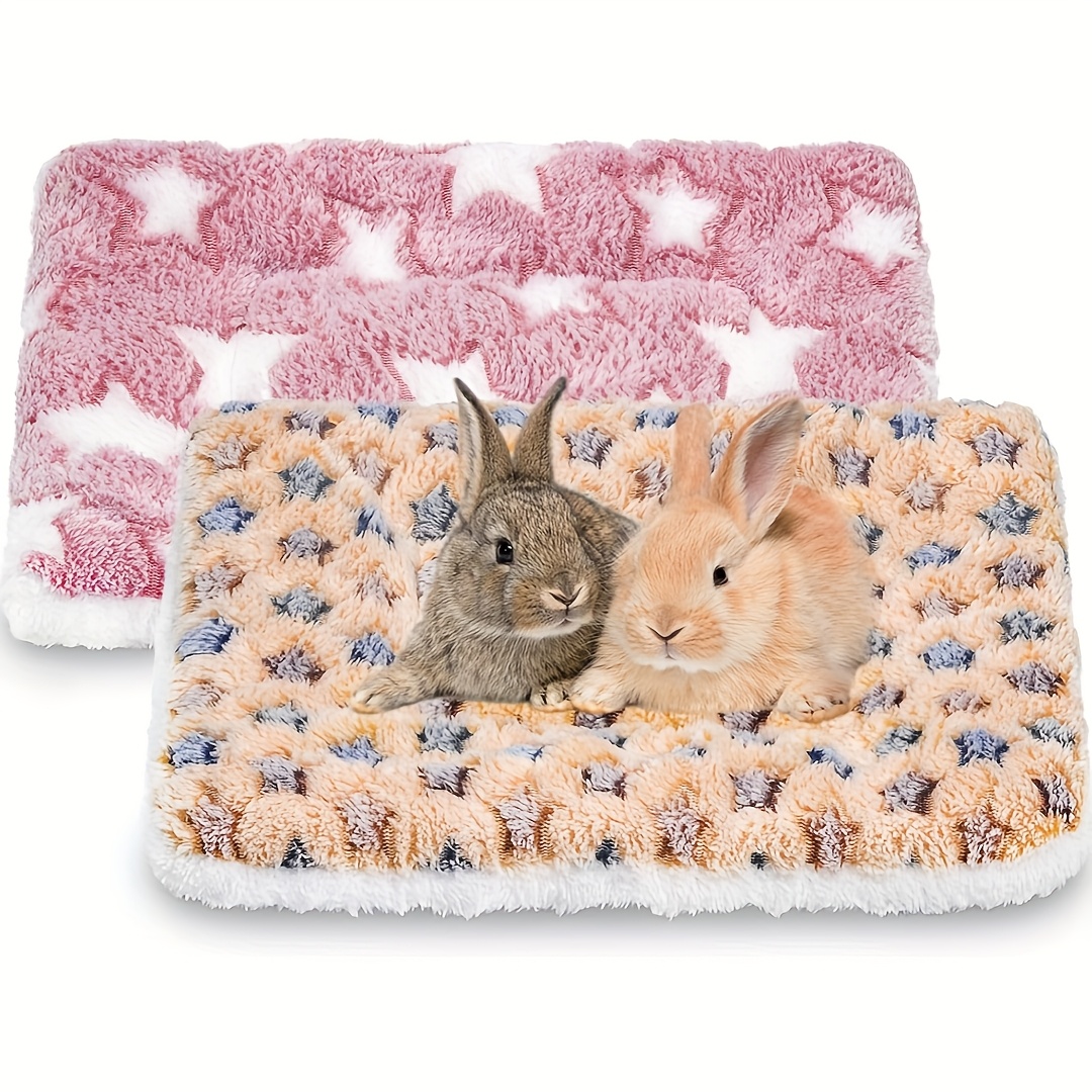Image of 2pcs Guinea Pig Bed, Washable Rabbit Bunny Bed Mat Warm Animal Bed Pad Guinea Pig Bed Mat For Chinchilla Hedgehog Ferret (" X 10.6")