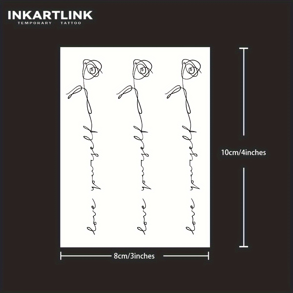 Inkartlink Technology Tattoo, Semi-permanent, Inspired, Minimalist Korean Rose, Love Yourself, Waterproof, Authentic Tattoo Look, Plant-based, Temporary Tattoo, Fake Tattoo
