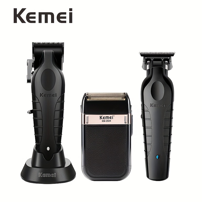 

Kemei Men's Men's Professional Electric Hair Clipper & Shaver Set Usb Rechargeable Cordless Hair Clipper & Beard Trimmer Ideal Gift