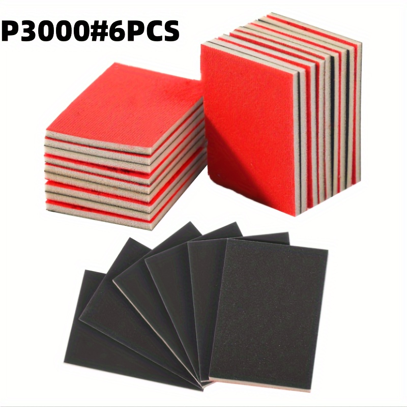 TEMU 6/18pcs Éponges de ponçage grain 400-3000, Blocs d'éponges de ponçage ultra-fines - Convient pour le polissage et la finition humides/. Idéal