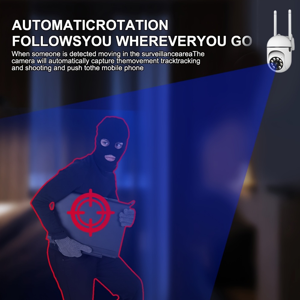 Panoramic Wireless WIFI Camera, 1296P Full HD Image Quality | USB Power Supply Design and Easy Installation | 24-hour Full-color Night Vision + Two-way Call | 2.4G WiFi Home Monitoring + Motion Detection, 1 Pack
