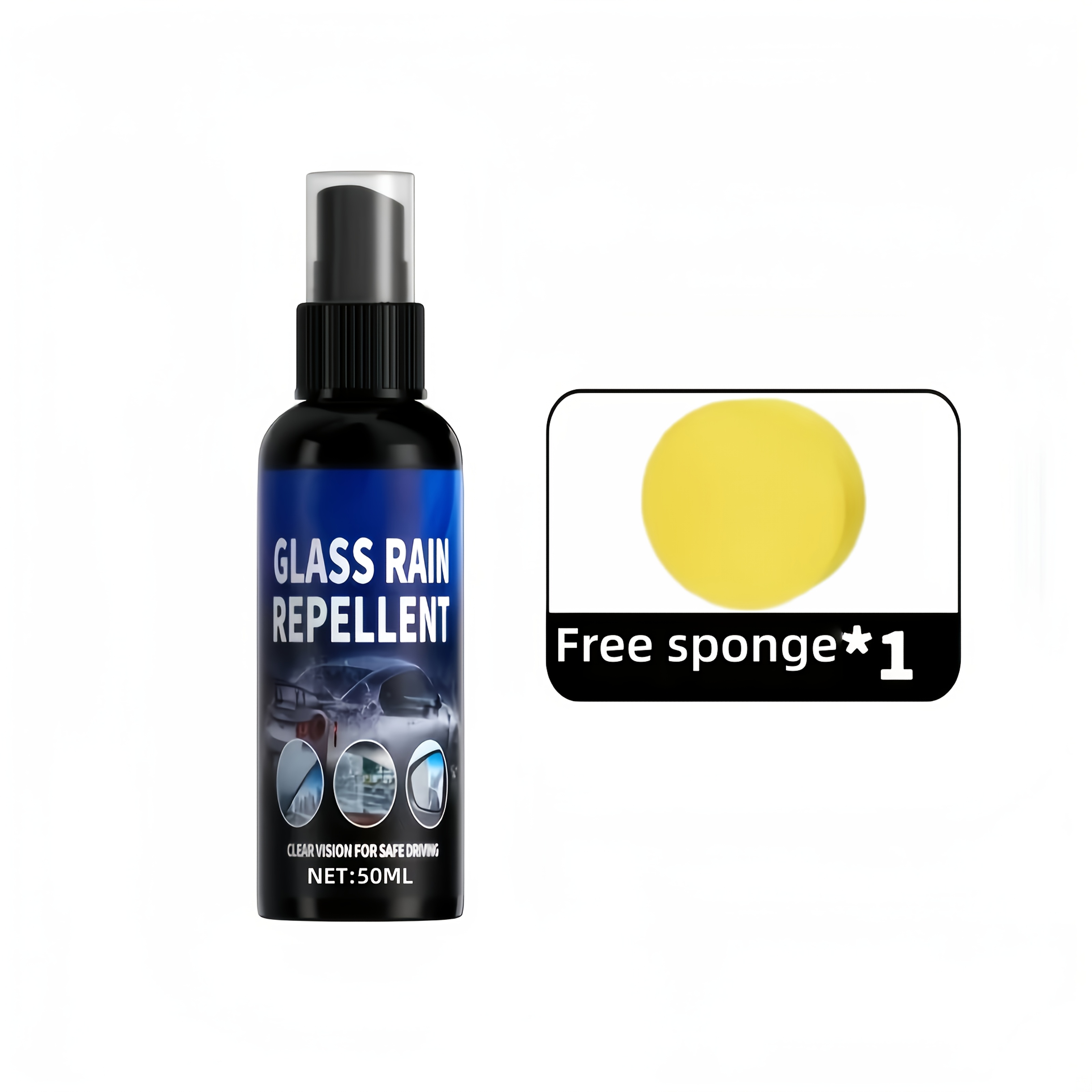 E-shop 50ml Nano-Glas-Regenabweiser, geeignet für Autoscheiben, Helme, Windschutzscheiben Innenscheiben, verhindert Regen Nebel