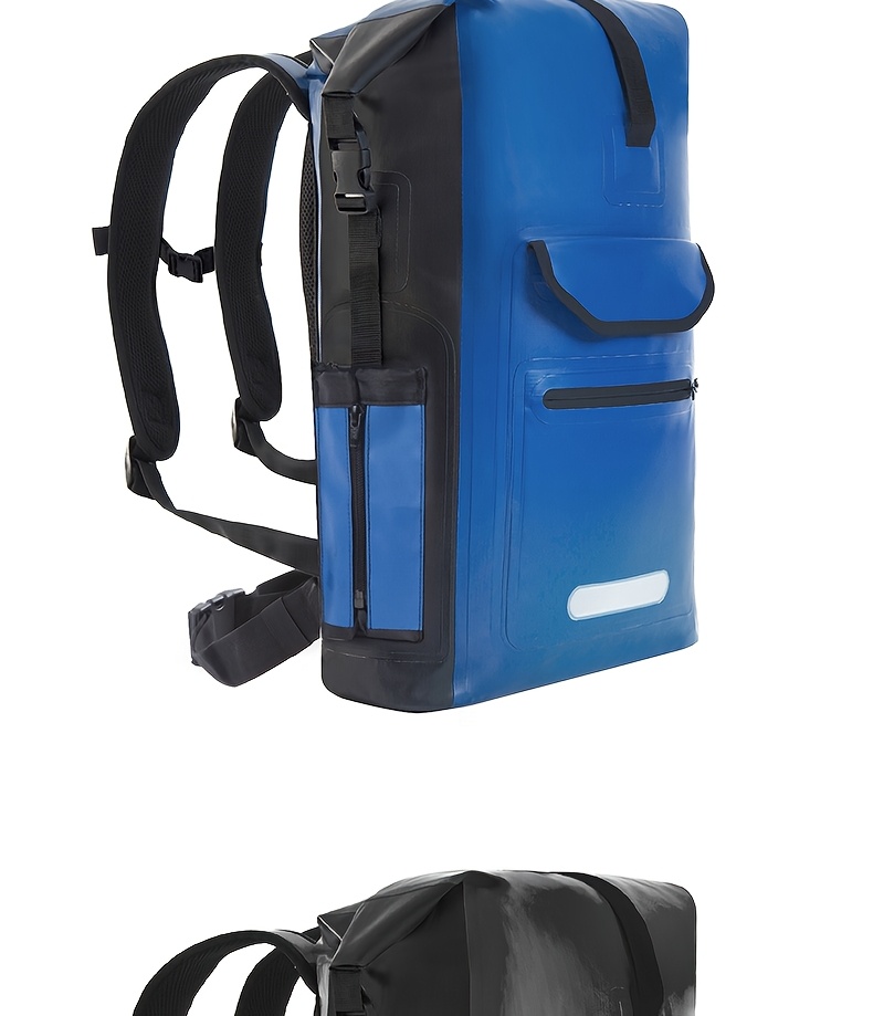 25L Tarpaulin Backpack with Reflective Strips, Convenient to Use, Front Zipper Pocket Backpack, Suitable for Hiking