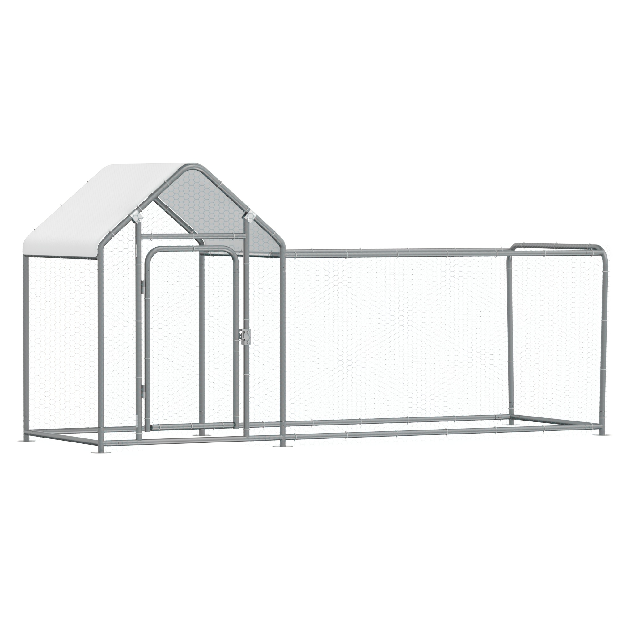 TEMU Large Metal Chicken Coop For 10 Chickens Walk-in Run Pen Cage Outdoor Poultry Coop For Yard Garden With Waterproof And Anti-uv Cover For Hens,