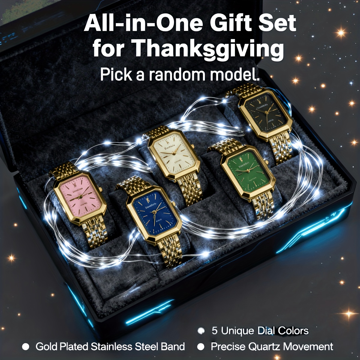 TEMU Holiday Gifts For Women, Elegant Quartz Watch With Gift Box, Fashion Casual Dress Wristwatch For Thanksgiving Christmas Valentine's Mom