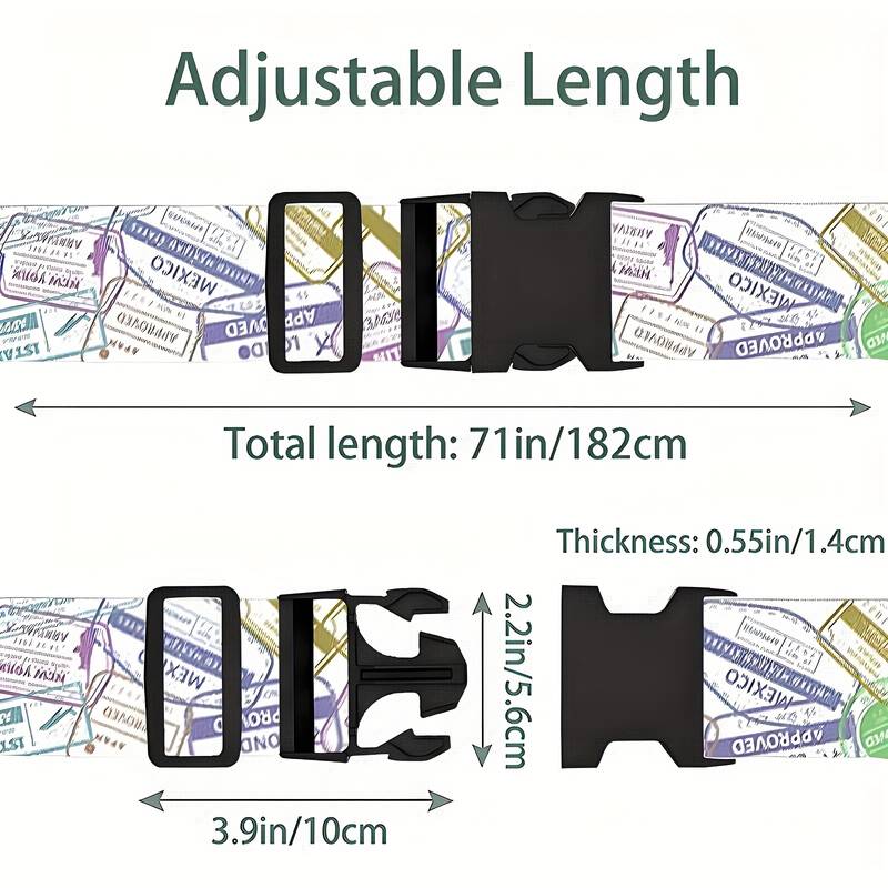 Personalised Luggage Straps For Suitcases, Embroidered Name/Text...