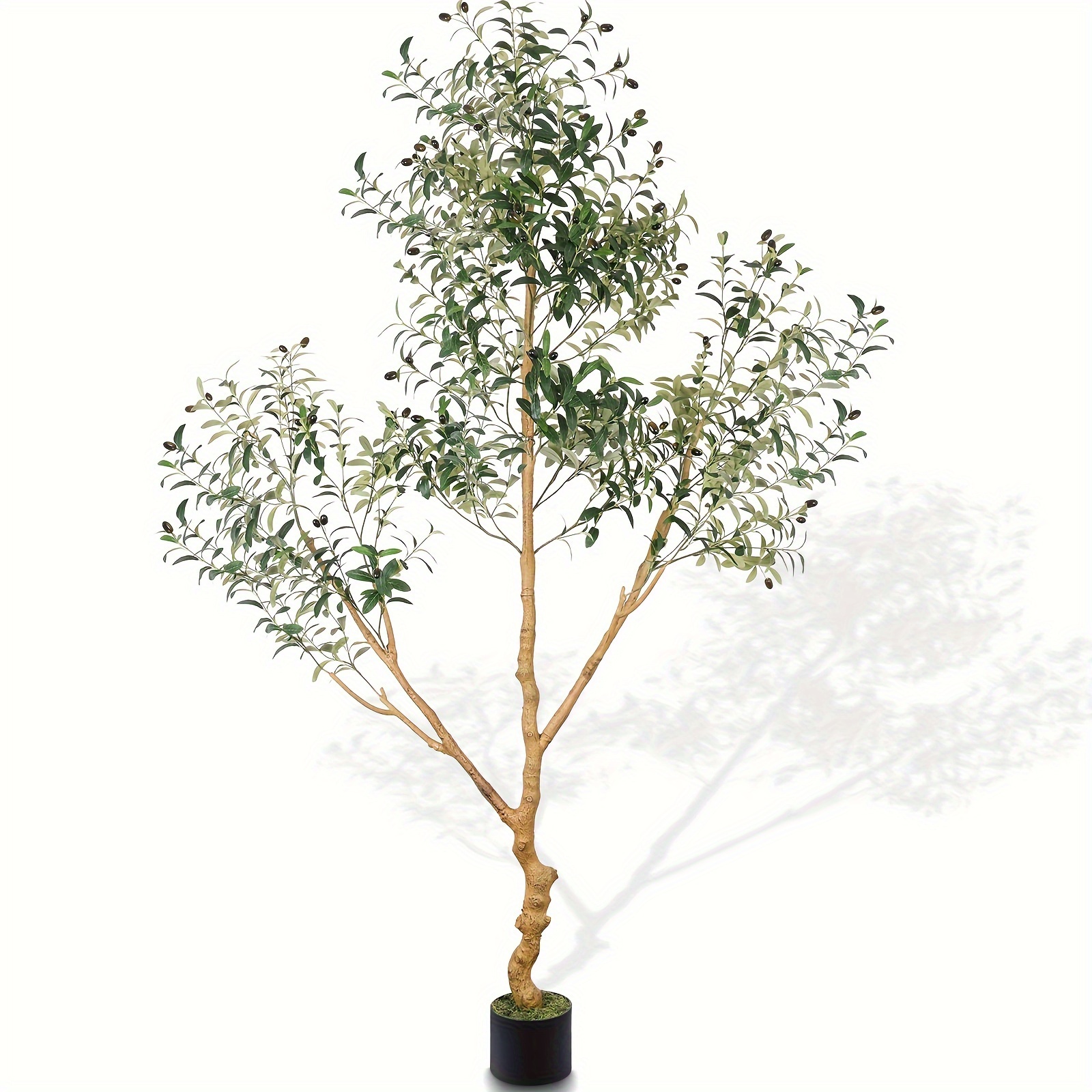 

Artificial Olive Tree Tall Fake Potted Natural Silk Tree With Planter Large Faux Olive Branches Fruits Artificial Tree For Modern Living Room Office Floor Decor Indoor Gift 7ft (84'')