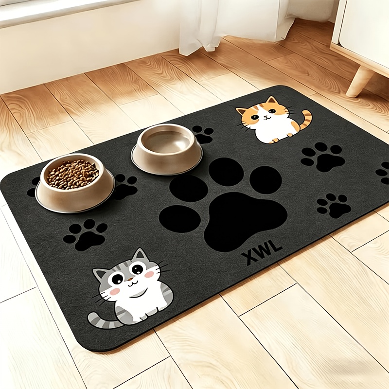 TEMU Soft And Pet Feeding Mat, , Moisture-absorbent, Non-slip, Durable, And Easy To Clean. Available In White, Dark Gray, Light Gray, And Blue.