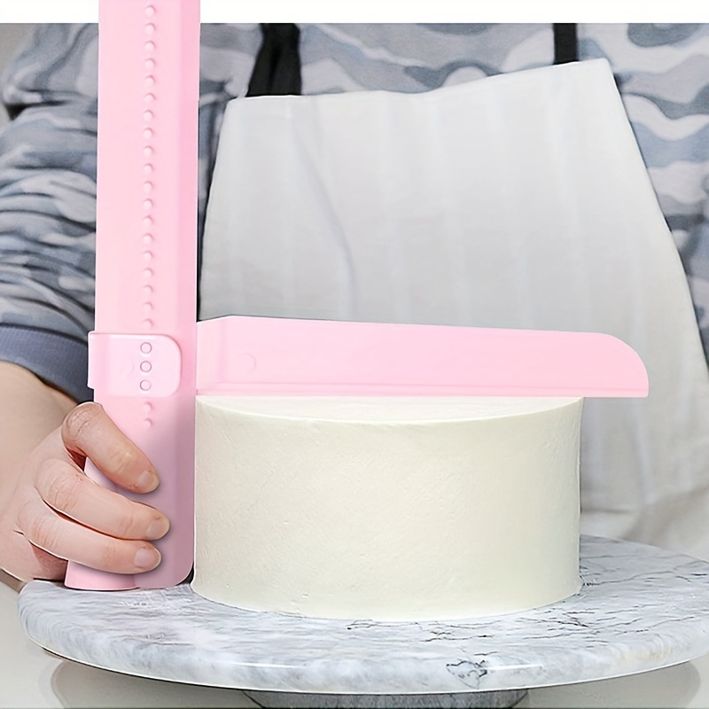 

Adjustable Height Cake Icing Spatula, Plastic Cake Smoother Scraper, Fondant Decorating Tool For Smooth Cake Edges And Surface