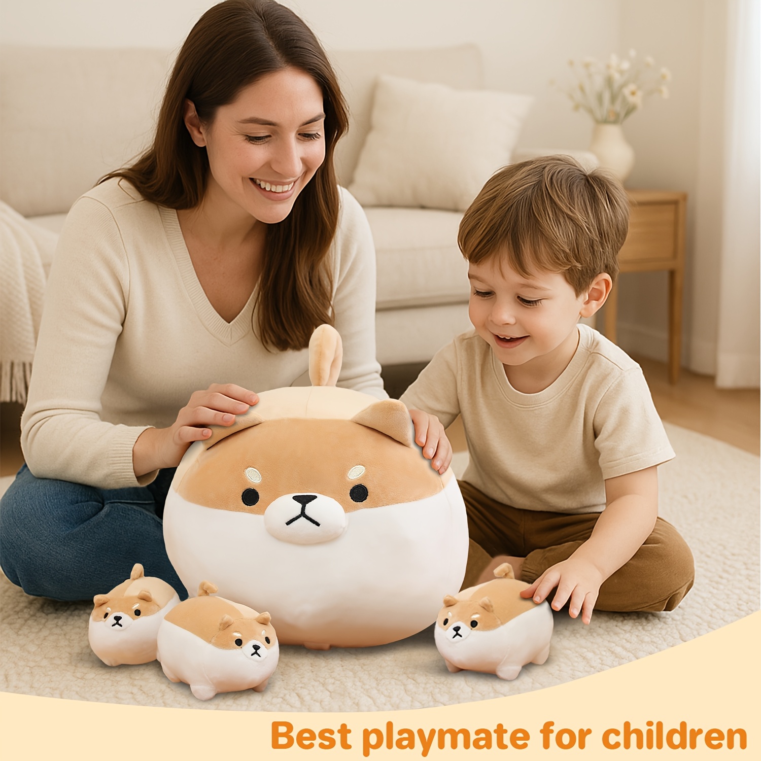 Cute Shiba Inu Plush Toy, Kawaii Soft Stuffed Dog Pillow for Kids And Adults, Squishy Animal Plushie for Home Decor, Cozy Throw Pillow, Adorable Birthday Gift for Girls And Boys