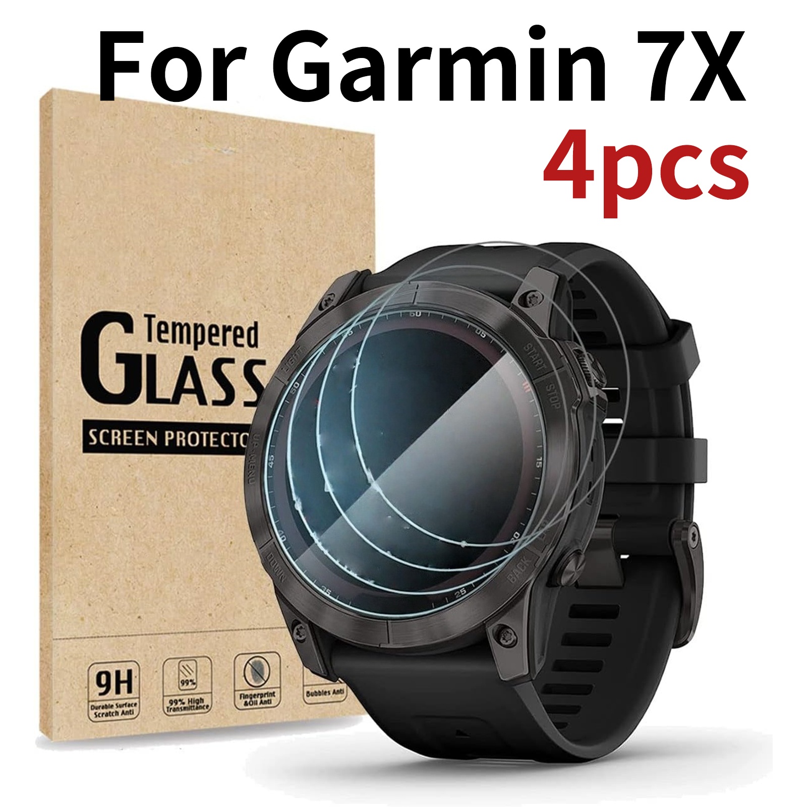 FWang [4 pezzi] Vetro temperato compatibile con Amazfit T-Rex 2,Durezza 9H,Anti-Graffio,Senza Bolle,HD Pellicola Protettiva