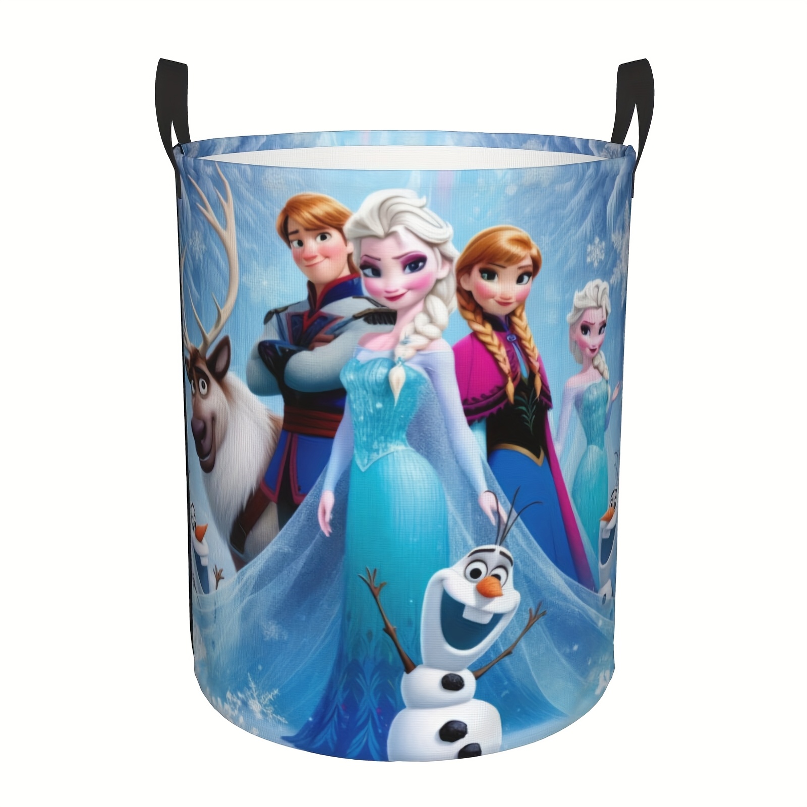 TEMU Disney Frozen Elsa, Anna, Olaf, Kristoff & Wäschekorb - Offizieller "Frozen" Aufbewahrungskorb von Elsa Anna, Großer faltbarer Kleiderorganizer