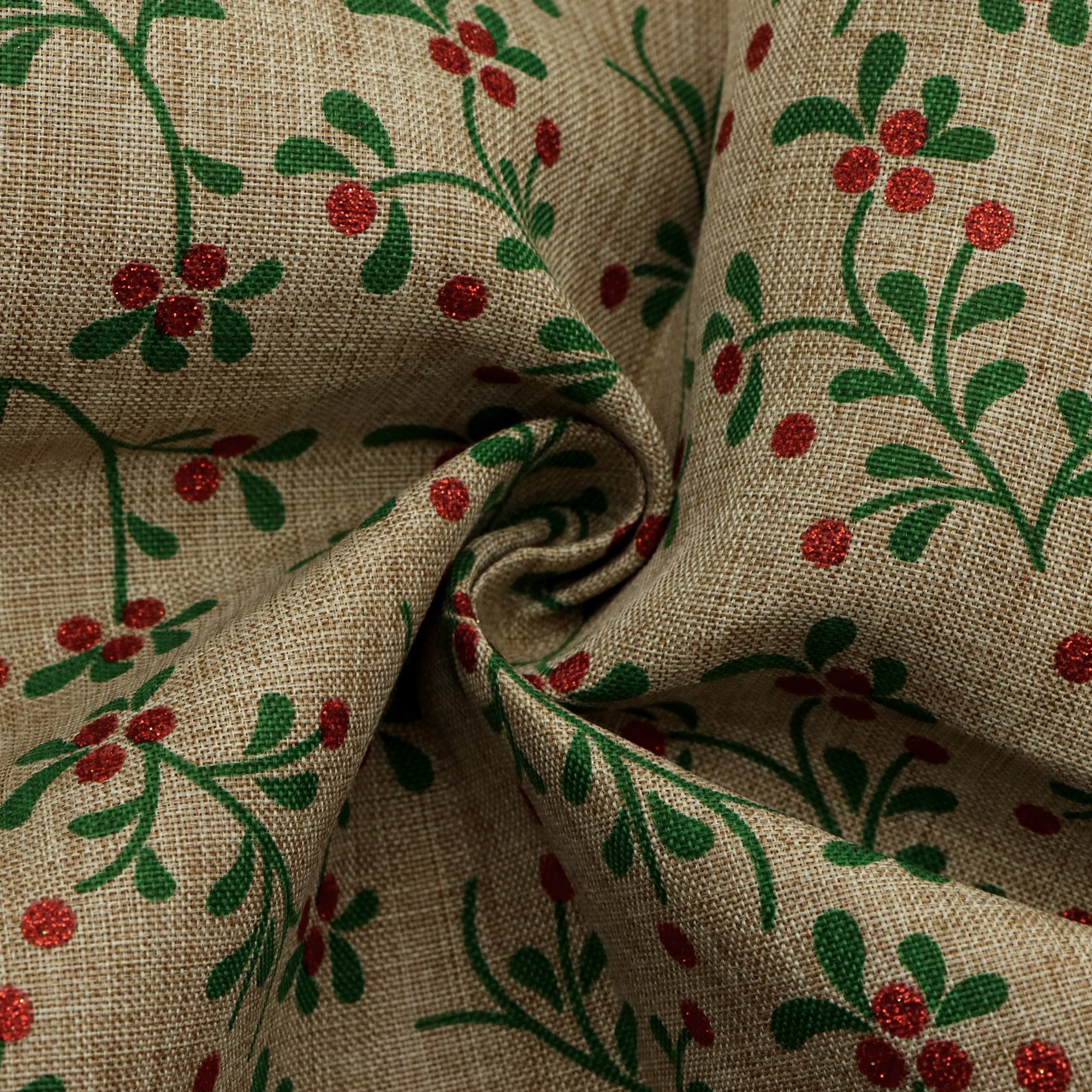 TEMU 1pc Extra Large Christmas Flower Quilting Fabric - Red & Green Leaves Pattern With Glitter, Large 58.26x19.68 Inch (148x50cm) Precut Sheets For