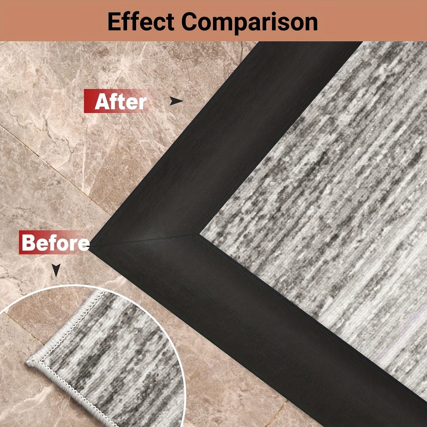 1pc Tira de Autoadesiva para Piso, Tira de PVC de Carpete para Azulejo,  Tira de Vinil para de Carpete (5mm, 4/10ft