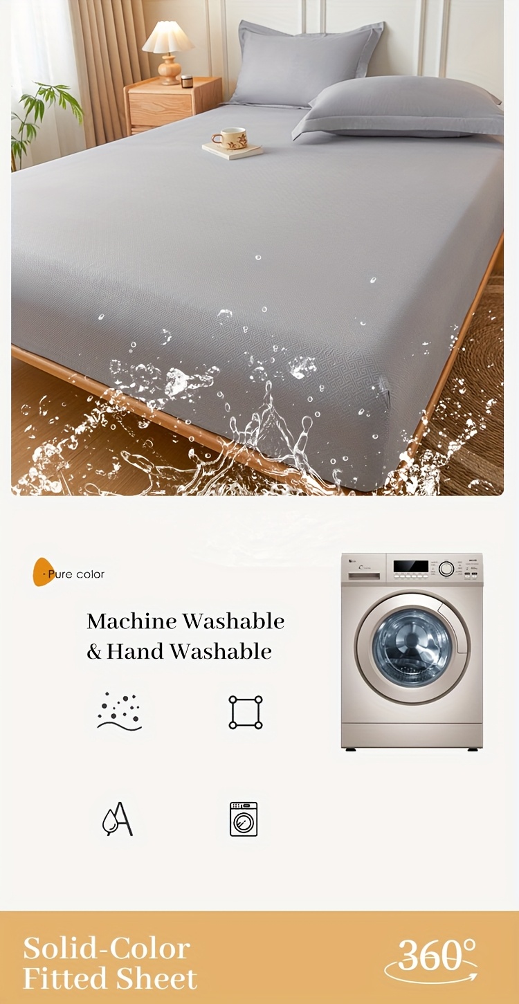3pcs luxury fitted sheet   fitted sheet two pillowcases pillow inserts not included brushed velvet embossed mattress cover 100 polyester soft and comfortable light beige friendly bedding multi size thickened mattress protector suitable for home   hotel machine washable bed covers thanksgiving gift Product details 11