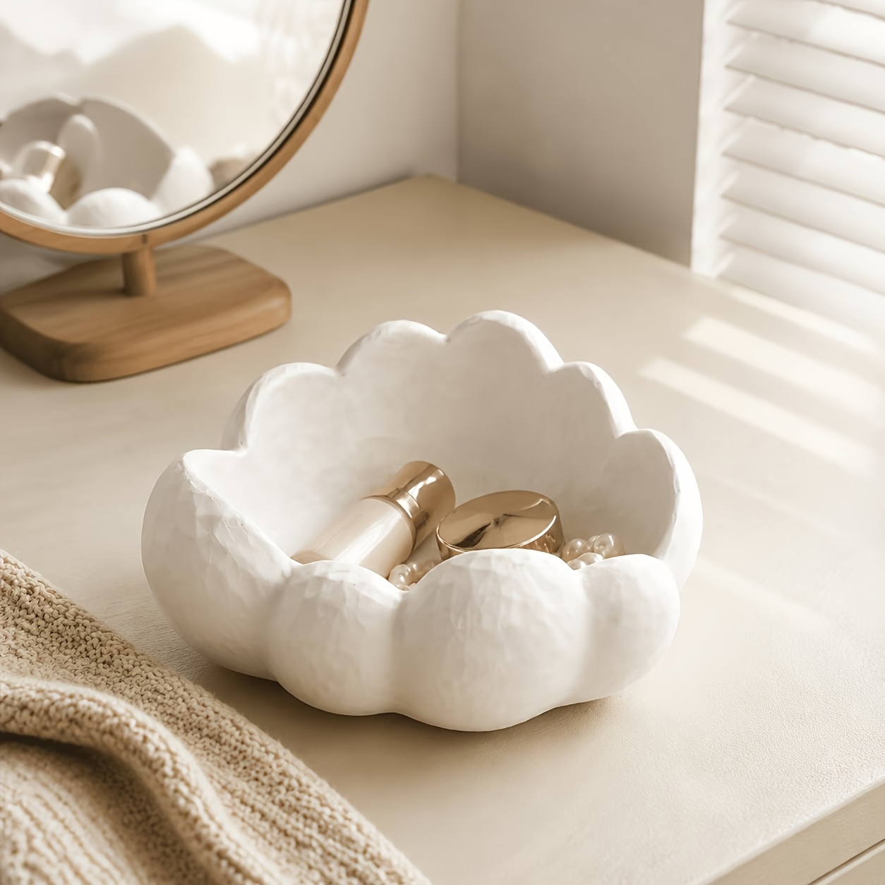TEMU Plateau de rangement de nuage, Organisateur de bureau imprimé en 3D, Plateau à clés et bijoux pour entrée, Décoration de table basse de salon,