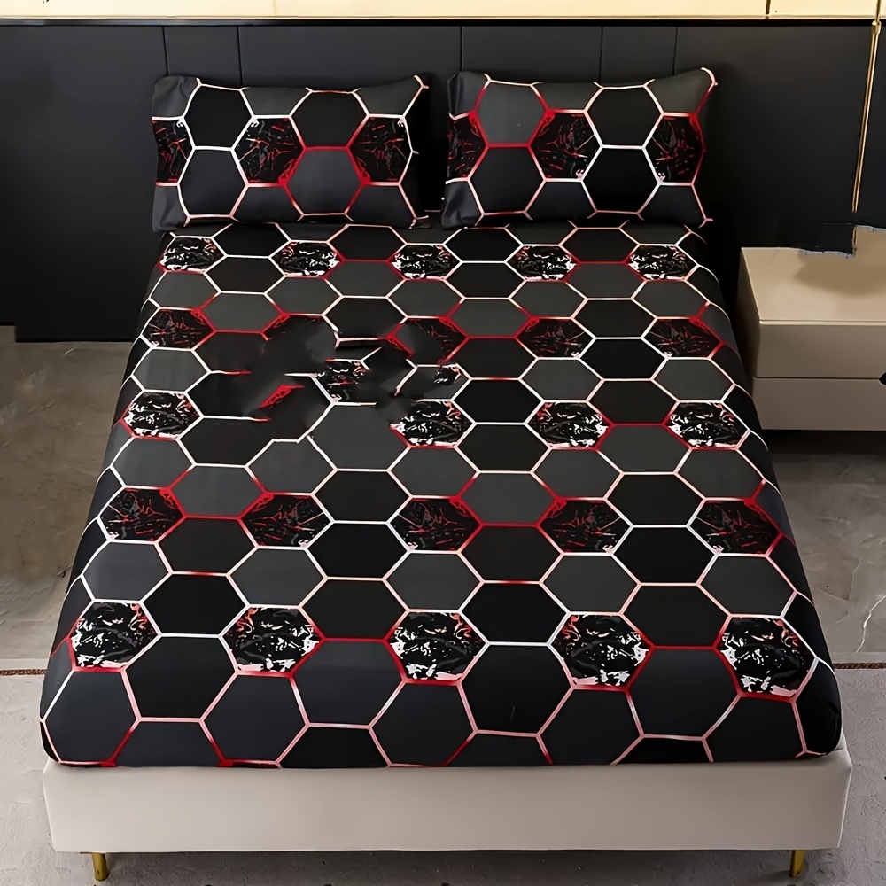 E-shop 100 % gebürstetes bedrucktes Spannbetttuch, für Schlafzimmer, Zuhause oder Hotelgebrauch, hautfreundlich, weich bequem. Enthält nur ein