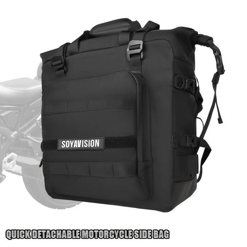 20l quick release motorcycle saddlebag adjustable strap multiple compartments black bikes off road travel motorcycle gear