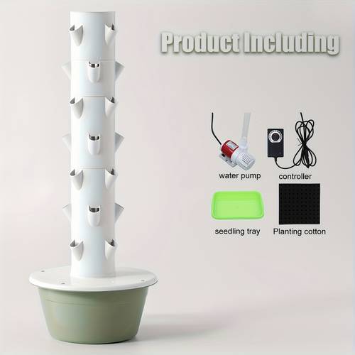 vertical hydroponic tower indoor hydroponic system with water layer vegetable growing kit vertical horticultural hydroponic production tower suitable for home and outdoor use